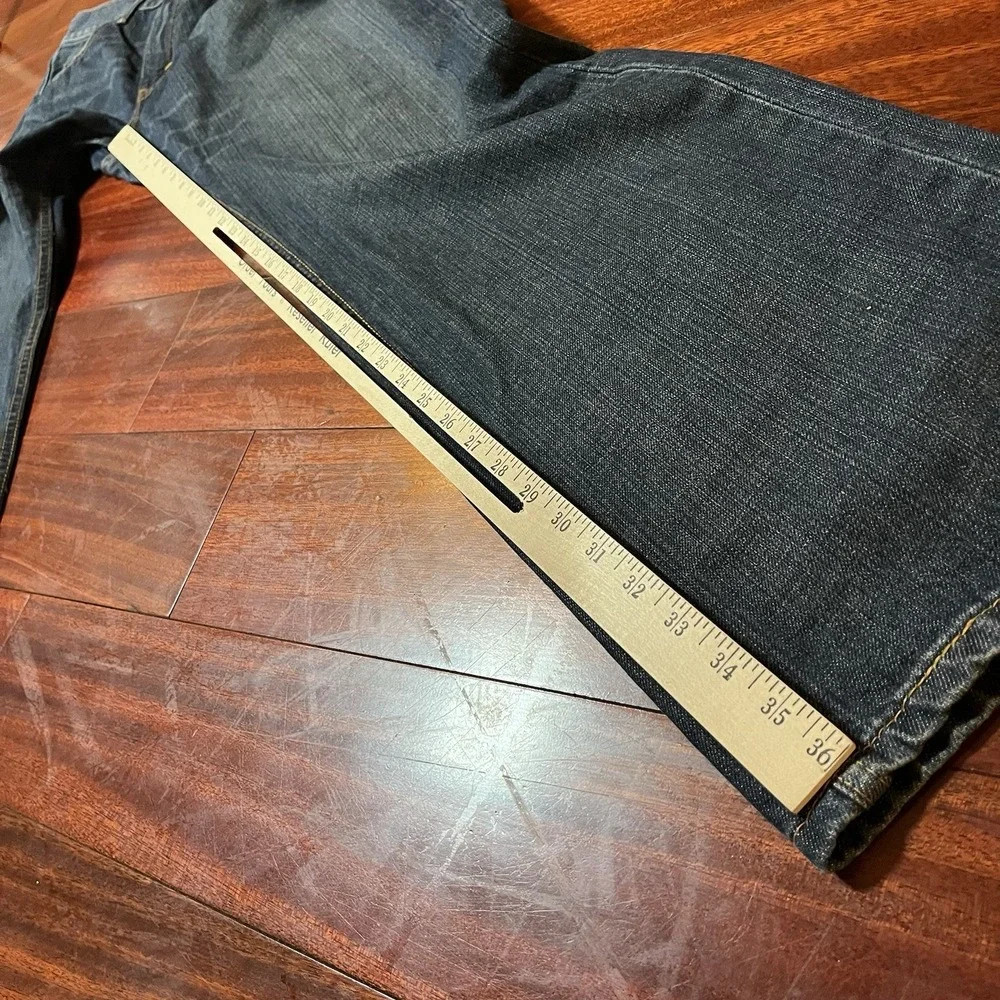 Levis Jeans Mens 38x36 559 Blue Dark Wash Whiskering Relaxed Straight Denim Work